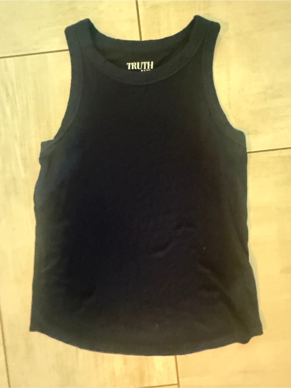 Truth Women's Navy Blue Ribbed Tank Top - Sleeveless size S